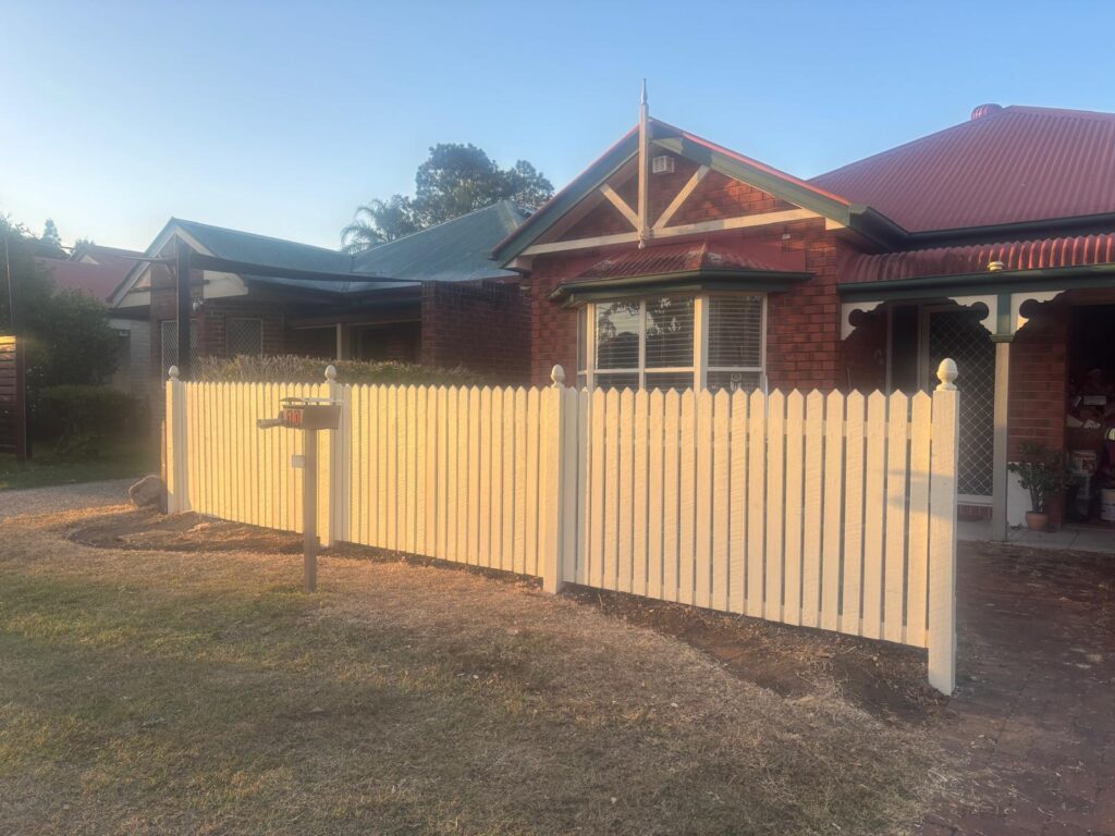 Full painted timber frontage with a matching pedestrian gate in Forest Lake